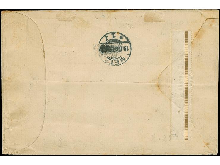 1905, ½ Dollar auf 1 M. ohne Wasserzeichen mit Aufdruckabart “linke Rosette auf einer Spitze stehend”, mit Stempel “TSCHIFU D