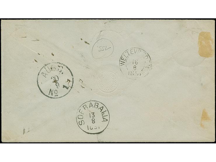 1890, Krone/Adler 25 Pfg. gelborange und 5 Pfg. gelblichgrün je mit Stempel “HATZFELDTHAFEN 23.6.91” als tarifgerechte Zufran