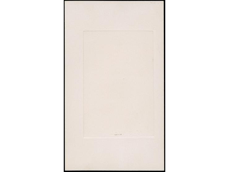 1943, Arbeitsdienst 12 Pfg. als ungezähnter Probedruck in Schwarz als Einzelabzug im Blockformat (84 x 143 mm) mit Bleistift-