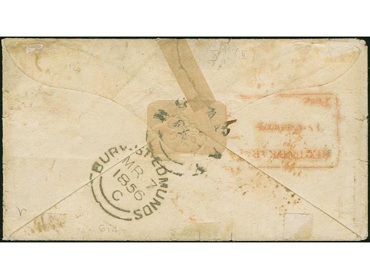 1854, 3rd Printing 4a bright red &amp; bright blue, Head Die II, Frame Die I, horizontal of Stone S1, positions 11-12, large 