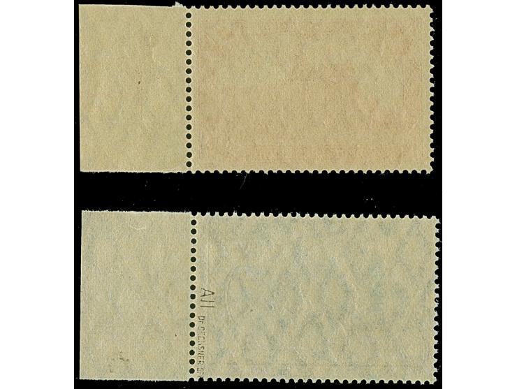 1915/19, Kriegsdruck mit Zähnungslöcher 26:17 1 und 2 M. jeweils mit rechtem Rand, postfrisch, in tadelloser Erhaltung, 1 M. 