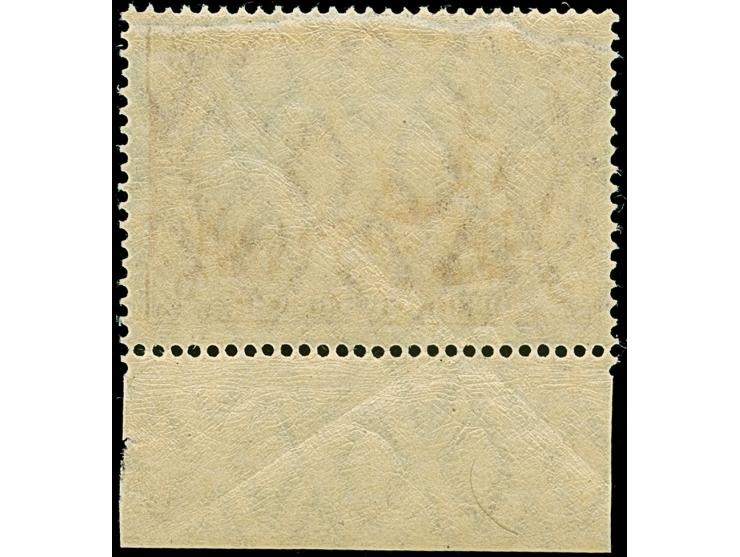 1905/12, Friedensdruck 3 M. schwarzviolett (rotorange quarzend) mit Unterrand (vorgefaltet), postfrisch und in tadelloser Erh