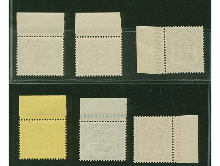 1905, Zähldienstmarken 2-25 Pfg. komplett mit Aufdruck “Specimen”, alles Randstück, postfrisch und in tadelloser Erhaltung, u