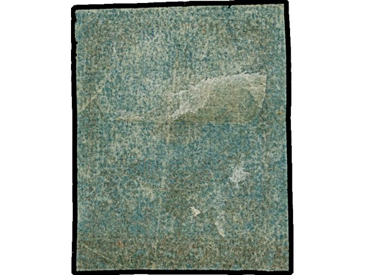 1863, Tughra first printing 2 pia. deep blue on thin paper, fresh colour and good margins all around, unused with original gu