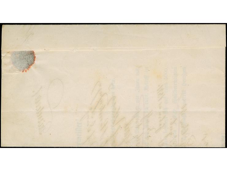 1868, 1 Kr. und waagerechtes Paar 3 Kr., mit klar auf- und nebengesetztem EKr. "DONAUESCHINGEN 17 FEB" (1871) auf komplettem 