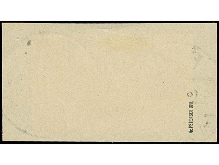1920, 80 pf auf 45 C. schwärzlicholivgrün/grauultramarin mit Stempel “Ruß * (Ostpr.) a 5.9.20.” auf Briefstück. Die Marke mit