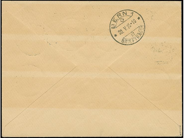 1923, Grünaufdruck 25 C. auf 100 M. zinnoberrot mit Aufdruckfehler “Punkt hinter CENT ca. 1,5 mm höher stehend” (Feld 40) in 