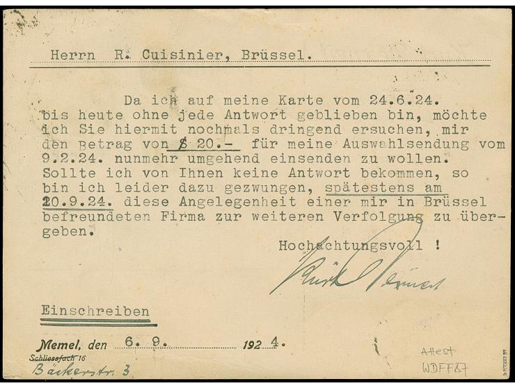 1923, 30 C. auf 1000 M. grünlichblau im senkrechten Paar (Type I und Ie) sowie Einzelwert in Mischfrankatur mit senkrechtem P