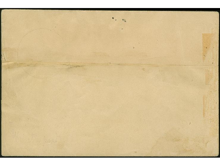 1901, Vineta-Provisorium 3 PF auf senkrecht halbierter 5 Pfg. (rechte Hälfte) mit Stempel “MSP No.1 2.5.01” auf Streifband na