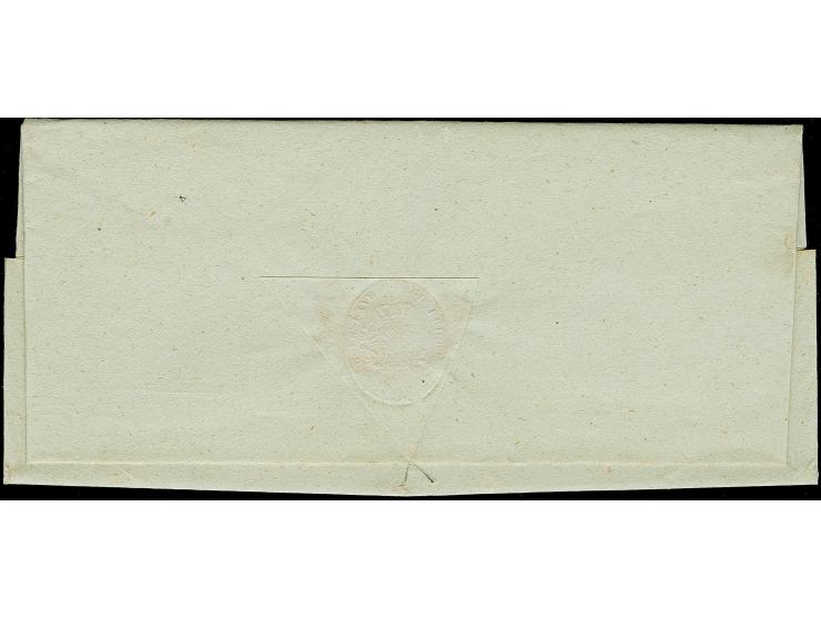 1840, datierte Nachnahme-Dienstbriefhülle mit Halbkreis “KEMPTEN 28/8” an das Liechtensteinische Oberamt in Vaduz. Sehr selte