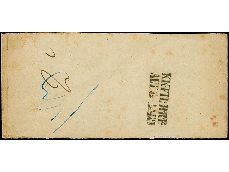 1852 (ca.), Streifband aus “WIEN 14-3” nach Amsterdam mit nebengesetztem schwarzen und rotem “FRANCO”, rückseitig L2 “KK FIL 