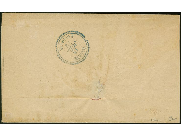 "GALATZ MOLDAVIE 18 JUIL 72", blue dotted c.d.s. as arrival mark on reverse of lettersheet from Varna, franked with Napoleon 