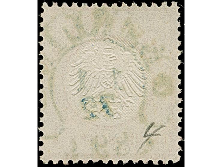 “BERLIN** 1.1.72” (Spalink 1-N3b) in Blau klar auf loser Marke kleiner Schild 1 Gr. karmin. Die farbfrische Marke ist gut gep