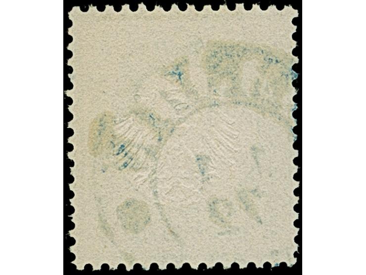 “BERLIN** 1.1.72” (Spalink 1N3b) klar in Blau auf loser Marke kleiner Schild ⅓ Gr. hellgelblichgrün. Die farbfrische Marke is