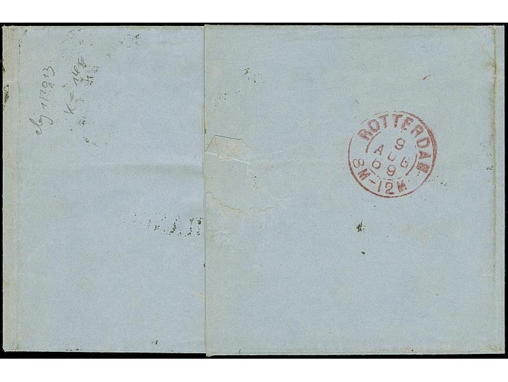 “BERLIN** 8.8.69” (Spalink 1N2a) in Schwarz auf NDP 2 Gr. gezähnt als tarifgerechte Einzelfrankatur auf Faltbriefhülle mit L1