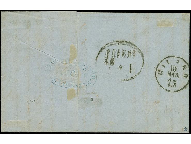 1863, Wappenausgabe 3 Kr. grün (2) in Mischfrankatur mit 15 Kr. hellbraun, farbfrisch, zart und leicht übergehend entwertet d