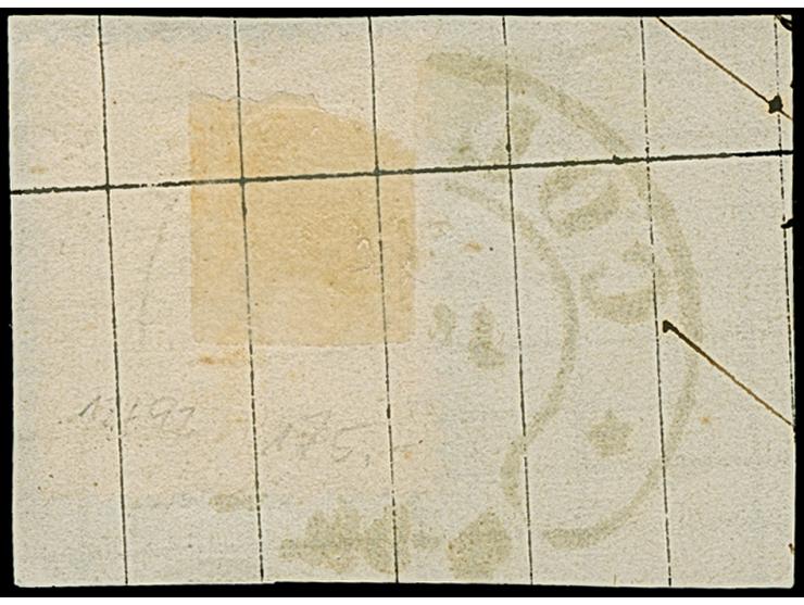 “COLMAR ** 8.JAN.75” (Spalink 5-2) sehr klar auf großer Schild 1 Gr. karmin auf Briefstück. Die farbfrische Marke ist gut gep