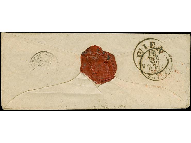 5 Kr. rosa und 10 Kr. blau, farbfrisch, entwertet durch EKr. “MARBURG 17-8” mit nebengesetztem rotem Ovalstempel “FRANCO BIS 