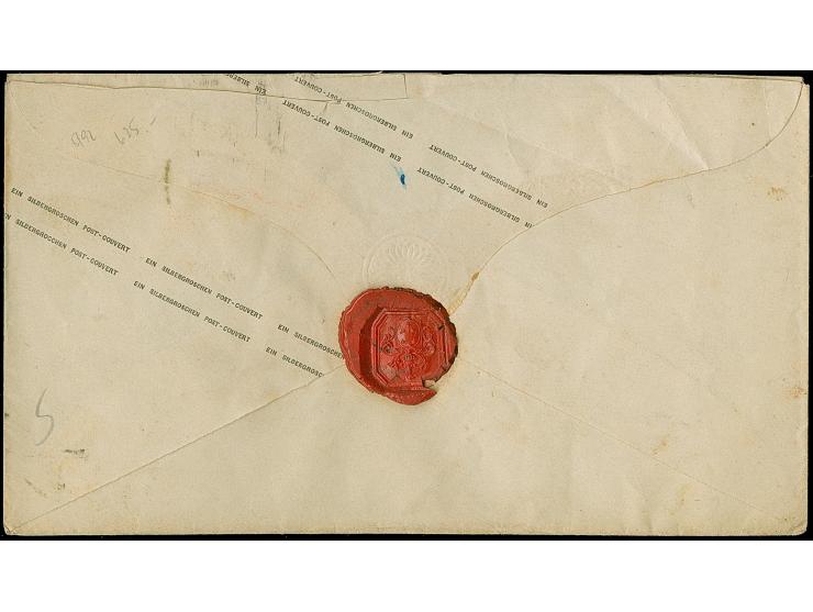 “DÜSSELDORF 19.OCTBR.67” (Spalink 11-2) mehrfach klar auf Preußen Ganzsachen-Umschlag 1 Sgr. mit wertstufengleicher Zufrankat