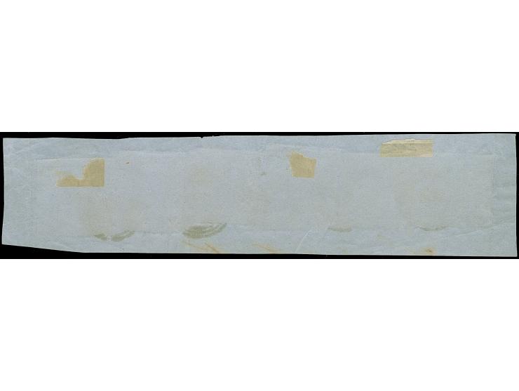 6 Kr. auf gelb, 6 Einzelwerte, angeschnitten bis breitrandig, teils mit schmalem Bogenrand, mit Nr. "43" FREIBURG auf Briefst