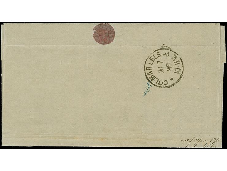 “GEBWEILER 31.JULI.80” (Spalink 13) sehr klar auf Ausgabe 1880 10 Pfg. mattrosa auf komplettem Faltbrief nach Colmar mit Anku