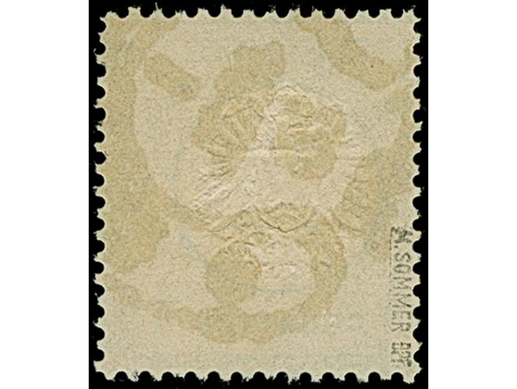 “HAMBURG** 1.JAN.75” (Spalink 17-6) sehr klar auf loser Marke großer Schild ⅓ Gr, dunkelgraugrün. Die farbfrische Marke ist g