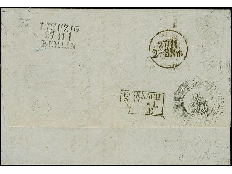 "53", der Versuchsstempel von Frankfurt am Main, sauber und gut lesbar abgeschlagen auf 9 Kr. auf gelb, farbfrisch und voll- 