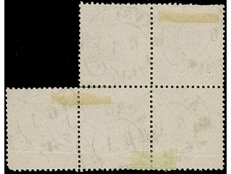 “B.AUSGABE.B 6.1.(69)” (Spalink 21-3M) ohne Trennstrich und Jahreszahl, mehrfach klar auf Fünfer-Block Norddeutscher Postbezi