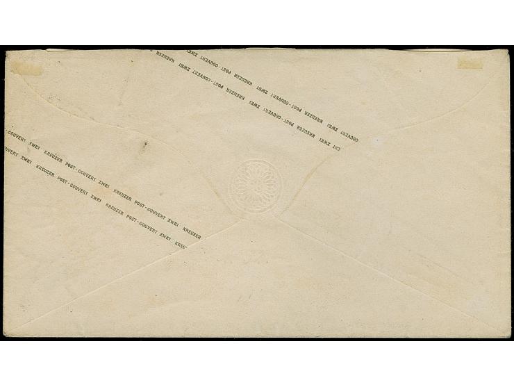 1867, Umschlag 2 Kr. orange, mit auf- und nebengesetztem EKr. "OPPENHEIM 7 11 1867", nach Undenheim