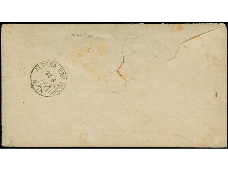 “LÜBECK** 25.6.70” (Spalink 22-1) mehrfach klar auf waagerechtem Paar und Einzelmarke Norddeutscher Postbezirk 1 Gr. gezähnt 