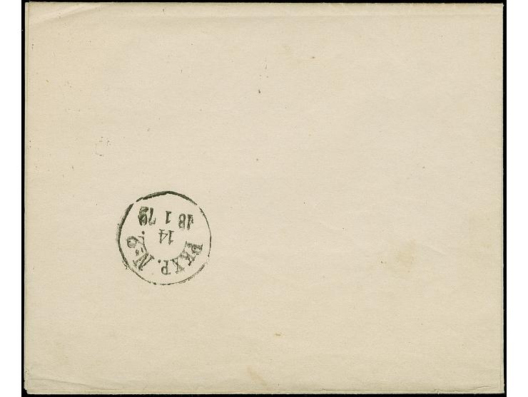 “LÜBECK 13.1.72” (Spalink 22-2) klar auf kleiner Schild 1 Gr. karmin als tarifgerechte Einzelfrankatur auf Drucksachen-Faltbr