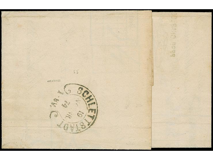 “METZ 18.NOVBR.74” (Spalink 25-2) klar auf großer Schild 2 Gr. grauultramarin auf komplettem Faltbrief nach Schlettstatt mit 