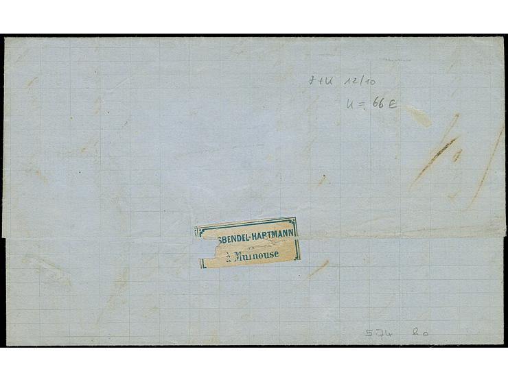 “MÜHLHAUSEN i. ELS. 8.MAI.73” (Spalink 26-3) klar auf kleiner Schild ½ Gr. orange als tarifgerechte Einzelfrankatur auf kompl