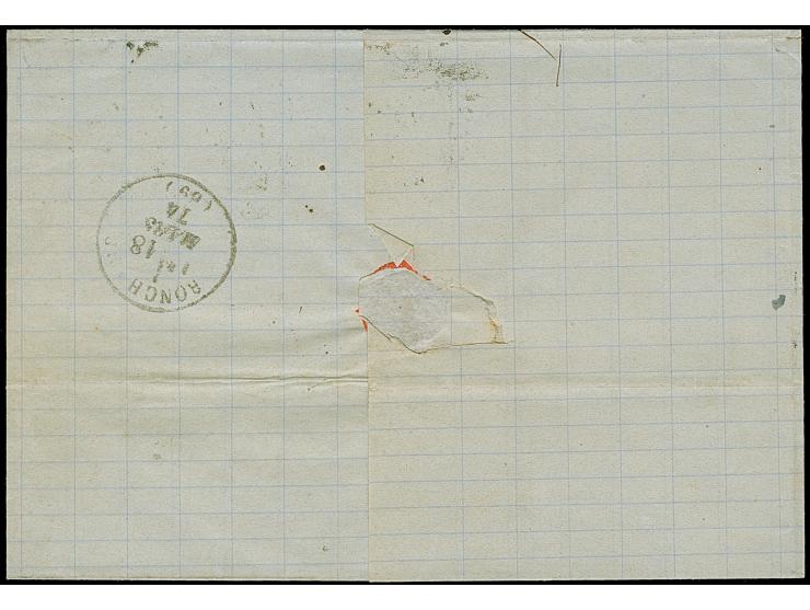 “MÜHLHAUSEN i. ELS. 17.MÄRZ.74” (Spalink 26-4) zweimal klar auf großer Schild 2 Gr. grauultramarin im waagerechten Paar und E