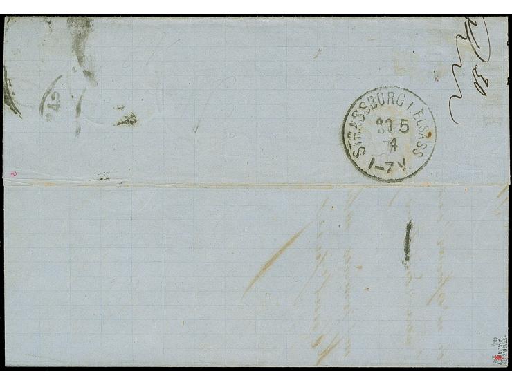 “MÜLHAUSEN i. ELSASS 29.MAI.74” (Spalink 26-7) mehrfach klar auf waagerechtem Dreierstreifen großer Schild ⅓ Gr. gelblichgrün