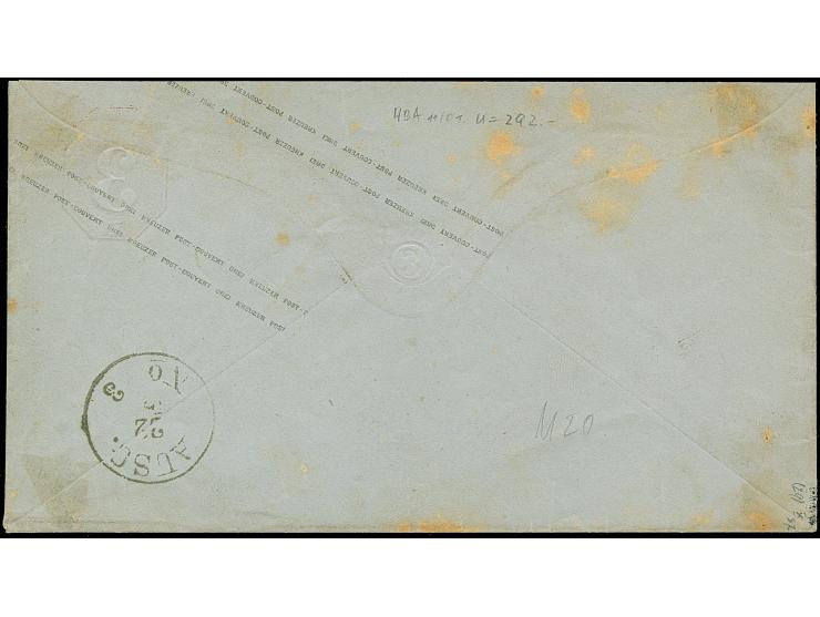 “OBERNDORF a. NECKAR 20.JULI.74” (Spalink 29) klar auf Ganzsachen-Umschlag Württemberg 3 Kr. nach Suhl mit Ausgabestempel. De