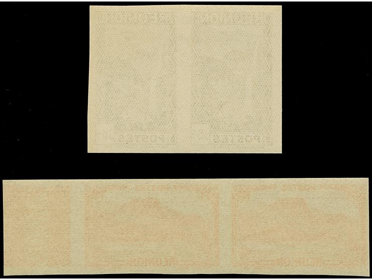 1933/38, Landscapes 15 c. and 55 c., each in imperforated horizontal pair, &nbsp;mint never hinged, vf (Yvert 130a,136Aa; 890