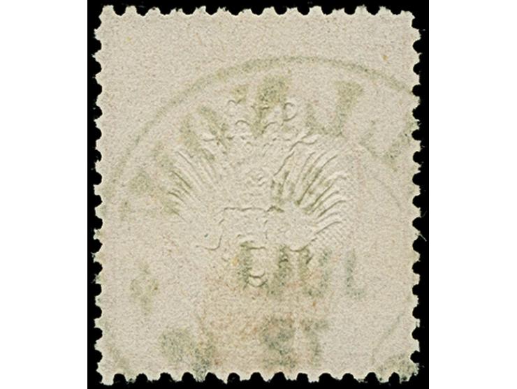 “POLLNOW 24.JULI.72” (Spalink 31) klar auf loser Marke kleiner Schild ½ Gr. orangerot mit Plattenfehler “S in POST mit hellem