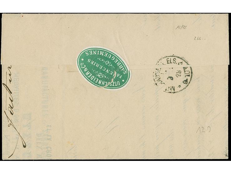 “SAARGEMÜND 8.NOVBR.78” (Spalink 32) klar auf 10 Pfge lilarot auf komplettem Faltbrief nach Mühlhausen mit Ankunftsstempel, i