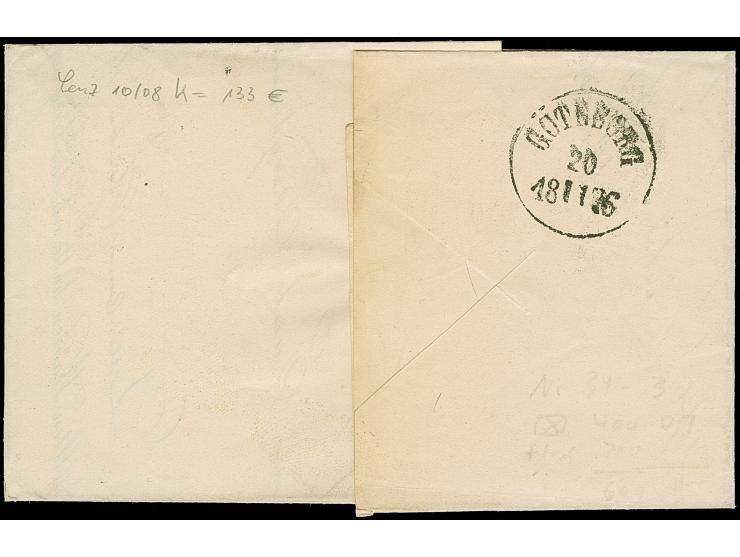 “SOLINGEN 16.NOVBR.76” (Spalink 34-3) mehrfach klar auf senkrechtem Paar 10 Pfge lilarot auf komplettem Faltbrief nach Götebo