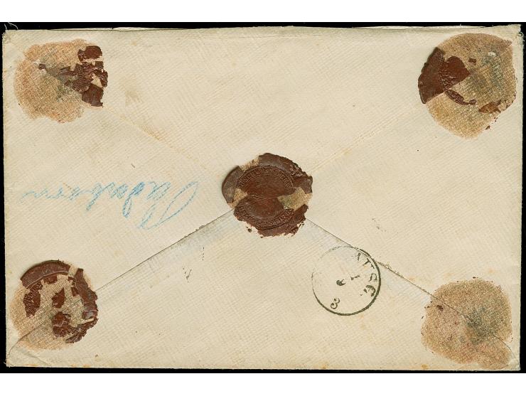 “SOLINGEN 31.AUG.72” (Spalink 34-3) mehrfach recht klar auf kleiner Schild 1 Gr. karmin sowie senkrechtem Paar und Einzelmark