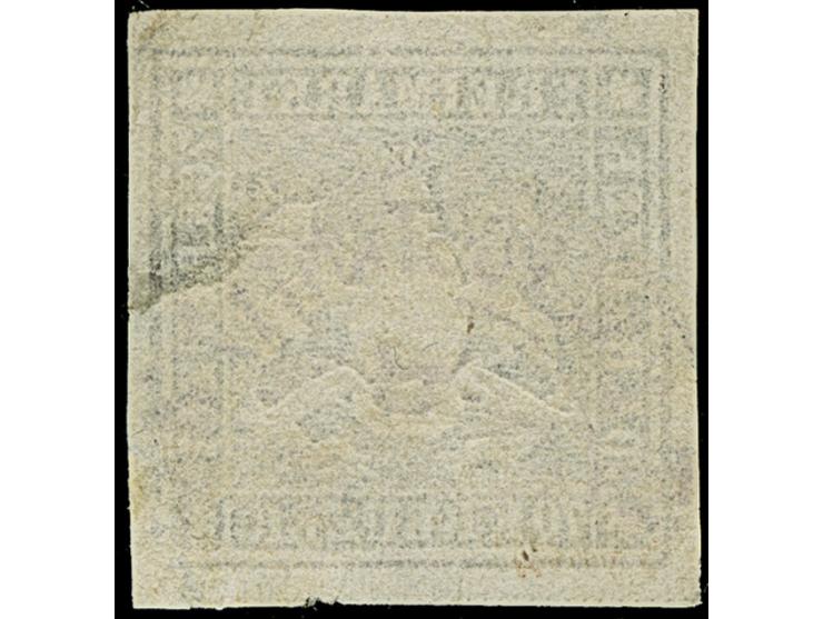 “STUTTGART K.W.POSTAMT I 23.APRIL.74” (Spalink 37-1) klar auf loser Marke Württemberg 70 Kr. braunlila mit unten nahezu volle