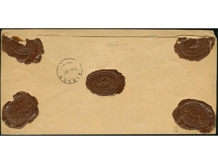 “STUTTGART K.W. POSTAMT I. 17.JUNI(93)" (Spalink 37-1M) ohne Zeigruppenriegel auf Württemberg 25 Pfg. dunkelorange als tarifg