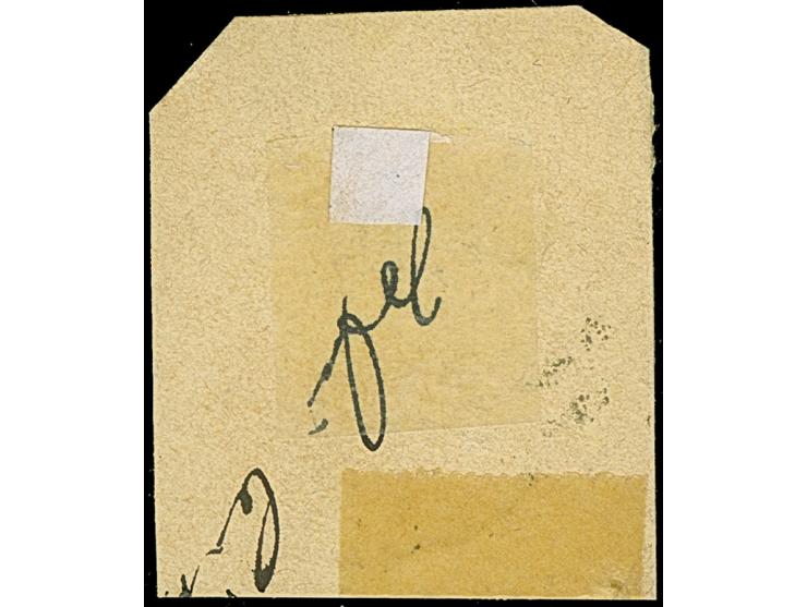 “WESEL** 12.JULI.72” (Spalink 40) klar auf kleiner Schild ¼ Gr. grauviolett mit Teil einer zweiten Marke auf Briefstück. Die 