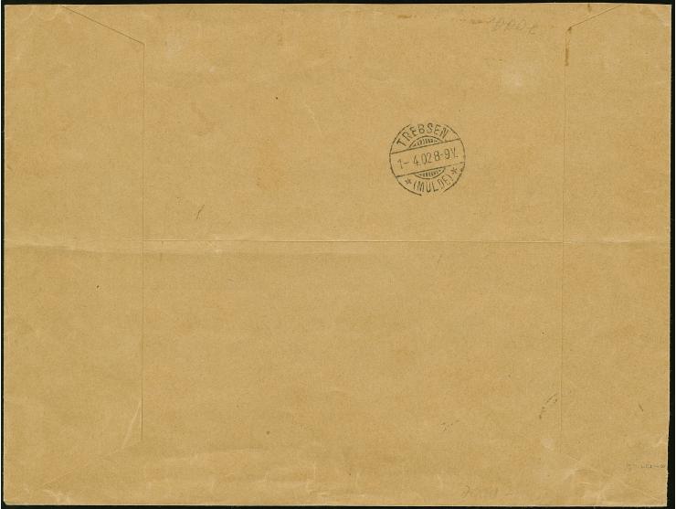 1902, Germania und Repräsentative Darstellung ohne Wz. 2 Pfg.-5 M. mit sauberen Ersttagsstempeln "TREBSEN 1.4.02", zusammen m