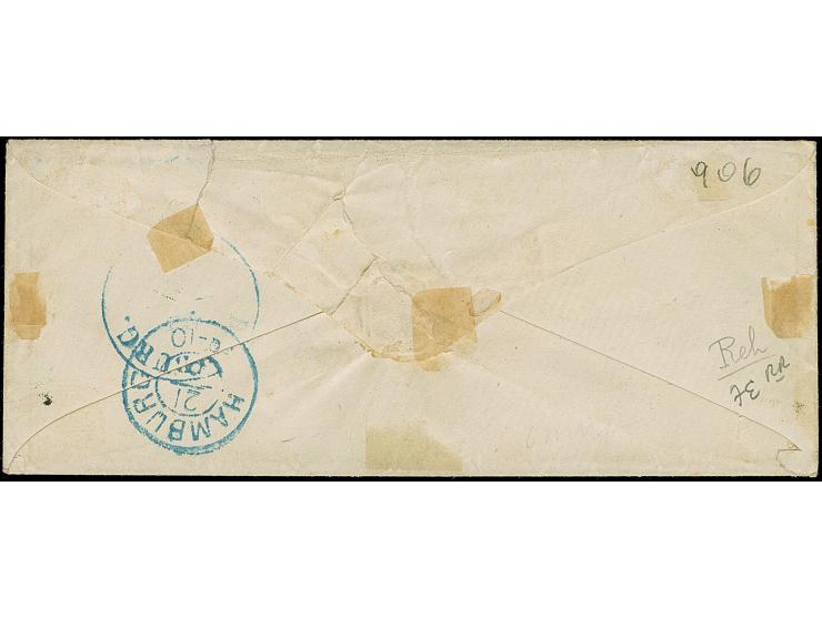 4 Sch. grün, farbfrisch und voll- bis breitrandig, mit Srichstempel und übergehendem DKr. “LUEBECK 20/6” auf kleinem Briefkuv