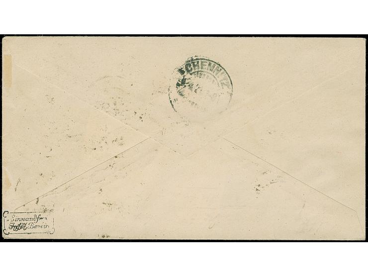 1920, “Kleiner Innendienst” 2½ Pfg. im senkrechten 6er-Block und Einzelmarke 80 Pfg. jeweils mit Stempel “ZOPPOT *c* 29.3.21”