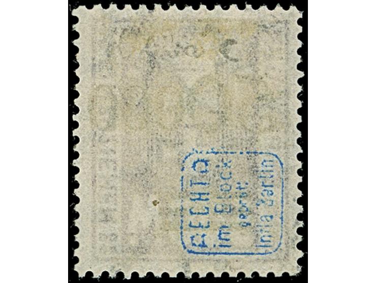 1923, 50000 auf 500 M. mit rußigem Aufdruck, sauber mit zeitgerechter Entwertung “OLIVA C FSD 3.10.23”, in einwandfreier Erha