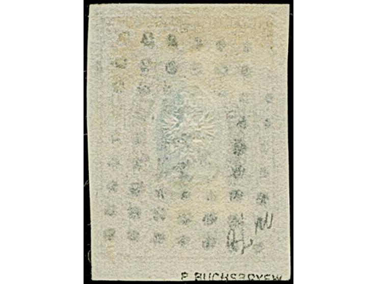 KARPINENY (Besarabia): 10 kopeck brown &amp; blue, large margins, used by upright central strike of dotted rectangular “221”.