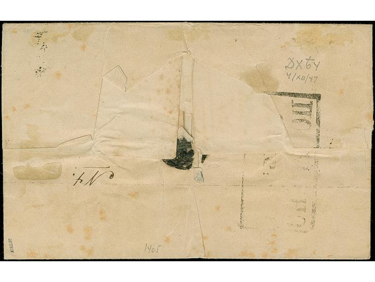 ILLUXT (Latvia): 10 kopeck brown &amp; blue, good even margins, used with central and clear strike of small straight line "IL